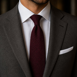 Luxus-Burgund Elegant Dunkelrot Texturiert Krawatte