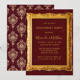 Luxus Burgund und Gold Royal Engagement Party Einladung
