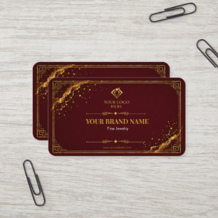 Luxus-Burgunder-Gold-Quadrat-Ohrhängerkarte Visitenkarte