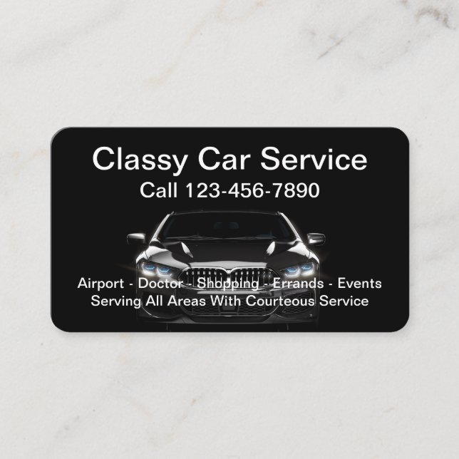 Luxus-Car Taxi Service Business Card Visitenkarte (Vorderseite)