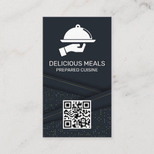Luxus-Catering-Service Abstraktes Panel QR-Cod Visitenkarte