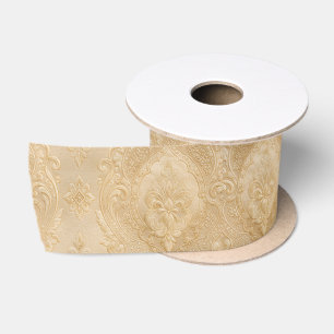 Luxus Champagner Gold Damast Satinband