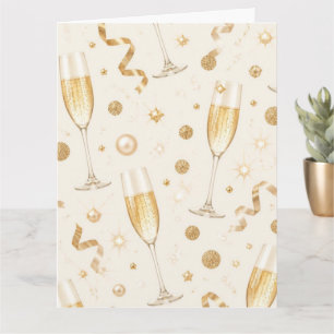 Luxus Champagner Gold Konfetti Muster   Elegant C Karte