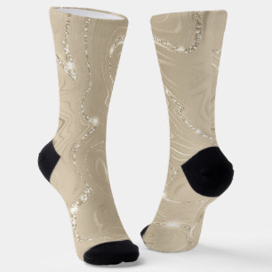 Luxus Champagner Hintergrund Beige Glitzer Socken