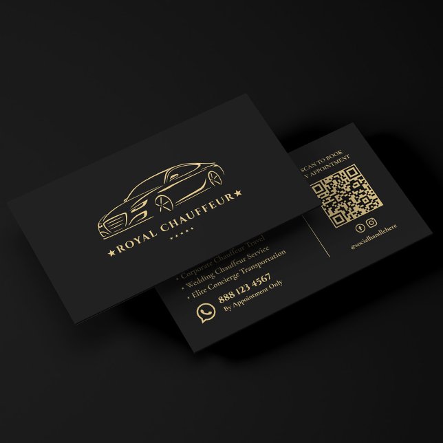 Luxus-Chauffeur-Service Private Executive Black Visitenkarte (Luxury Chauffeur Service Private Executive Black Business Card
)