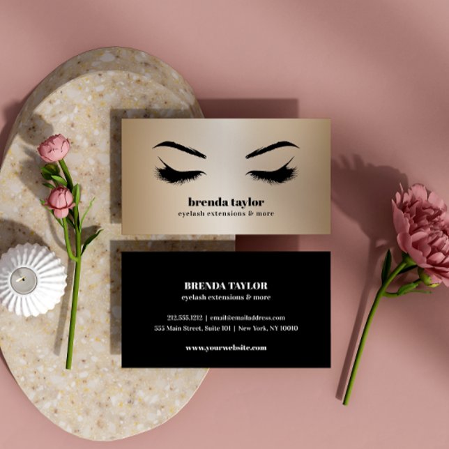 Luxus Chic Gold Eyelash Brow Bar beruflich Visitenkarte (Von Creator hochgeladen)
