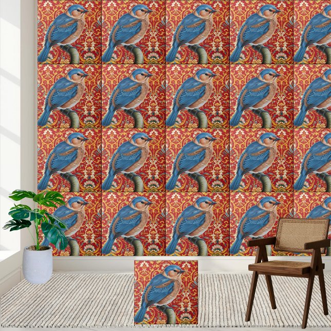 Luxus Chinoiserie Bird Tile Fliese (Luxury Chinoiserie Bird Tile)