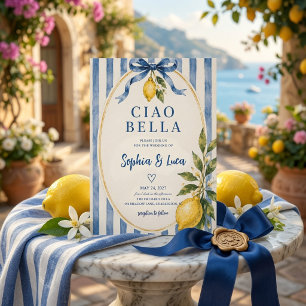 Luxus Ciao Bella Italienische Zitronen Hochzeit Einladung