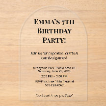 Luxus Clear Acrylic Birthday Party Einladungen