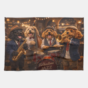 Luxus-Cockapoo-Jazzband  Druck Geschirrtuch