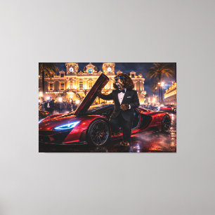 Luxus-Cockapoo-Wandkunst – Monaco High Life Leinwanddruck