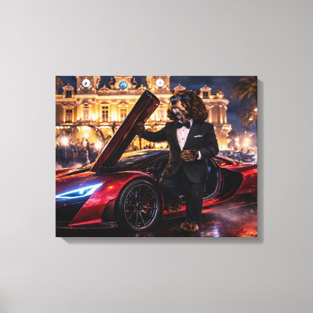 Luxus-Cockapoo-Wandkunst – Monaco High Life Leinwanddruck (Vorderseite)
