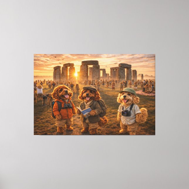 Luxus-Cockapoo-Wandkunst - Stonehenge-Kunst Leinwanddruck (Vorderseite)