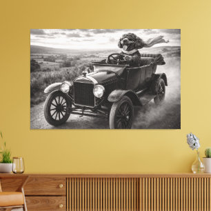 Luxus Cockapoo Wandkunst - Vintage Leinwandkunst Leinwanddruck