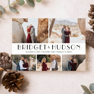 Luxus-Collage Editable Farbe Save The Date Karte
