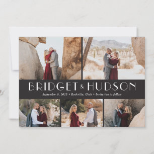 Luxus-Collage Editable Farbige Save-The-Date-Karte Dankeskarte