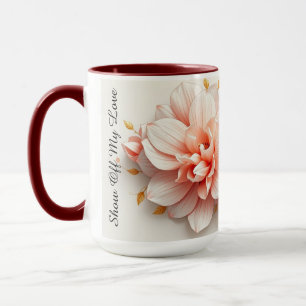 Luxus-Coquette-Rokokos Blumiges Herz Rosa Tasse