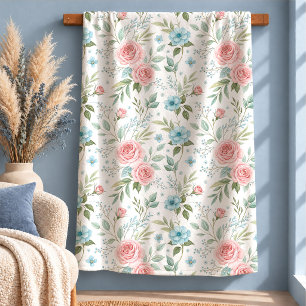 Luxus-Cottagecore-Wiesenblumen-Decke Design Kunst Sherpadecke