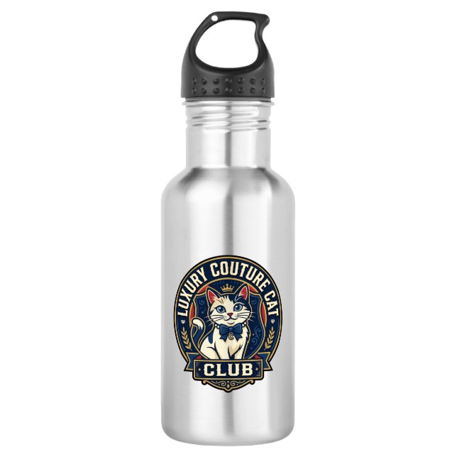 Luxus-Couture-Katze-Katzenmutter-Geschenkidee - Lu Edelstahlflasche (Vorderseite)