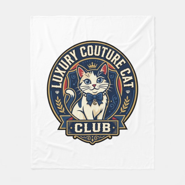 Luxus-Couture-Katze-Katzenmutter-Geschenkidee - Lu Fleecedecke (Vorderseite)