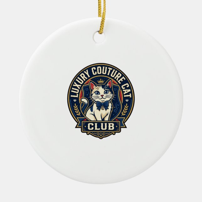 Luxus-Couture-Katze-Katzenmutter-Geschenkidee - Lu Keramik Ornament (Vorne)