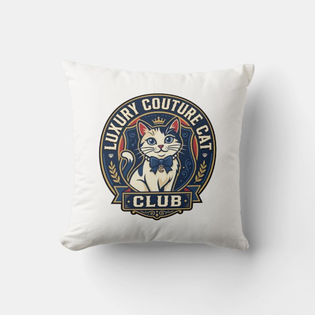 Luxus-Couture-Katze-Katzenmutter-Geschenkidee - Lu Kissen (Vorderseite)