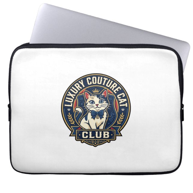 Luxus-Couture-Katze-Katzenmutter-Geschenkidee - Lu Laptopschutzhülle (Vorderseite)