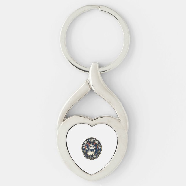 Luxus-Couture-Katze-Katzenmutter-Geschenkidee - Lu Schlüsselanhänger (Vorderseite)