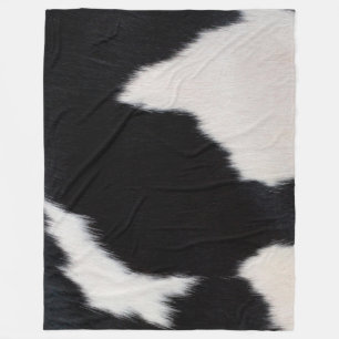 Luxus Cowhide Animal Skin Print  Fleecedecke