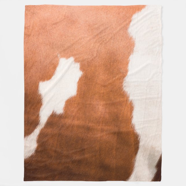  Luxus Cowhide Animal Skin Print  Fleecedecke (Vorderseite)