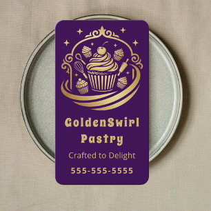 Luxus-Cupcake-Heimbäckerei-Konditor-Lila Visitenkarte