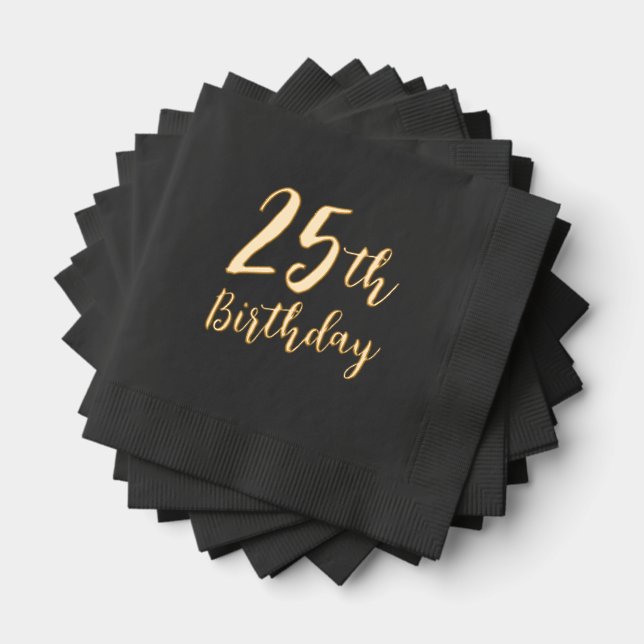 Luxus Custom Birthday Napkin Real Gold Printing Servietten Mit Folie (Insitu (Gestapelt))