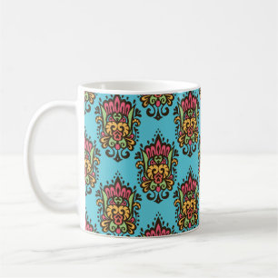 Luxus-Damask-Blumen nahtloses Muster. Florale Vint Kaffeetasse