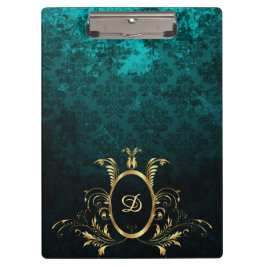 Luxus Damask Gold Rahmen Monogramm Klemmbrett