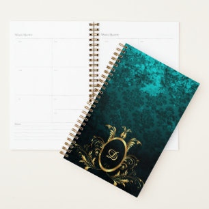 Luxus Damask Gold Rahmen Monogramm Planer