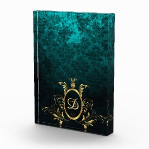 Luxus Damask Goldrahmen Personalisiert Fotoblock