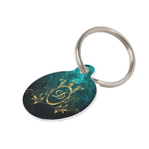 Luxus Damask Goldrahmen Personalisiert Haustiermarke