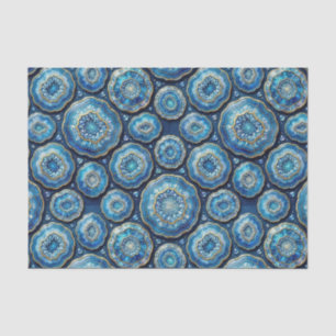 Luxus-Decoupage Ozeanblau + Gold-Achat-Geode Seidenpapier