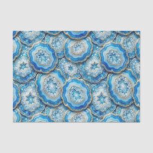 Luxus-Decoupage Ozeanblau + Gold-Achat-Geode Seidenpapier