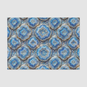 Luxus-Decoupage Ozeanblau + Gold-Achat-Geode Seidenpapier