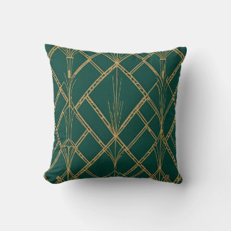 Luxus Design Emerald und Gold Art Deco Kissen Desi