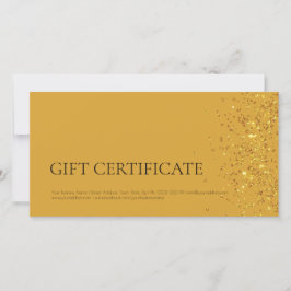 Luxus Design Geschenkgutschein Gold Sparkle Gelb Dankeskarte
