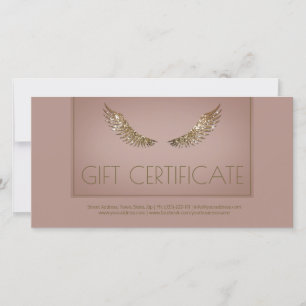 Luxus Design Lash Geschenkgutschein Golden Wings Dankeskarte