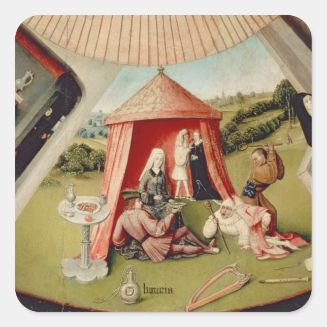 Luxus, Detail aus dem Tisch der Sieben Quadratischer Aufkleber (Vorderseite)