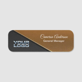 Luxus-Diagonal-Gold-Schwarz-Namensschild Namensschild