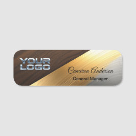 Luxus-Diagonal-Holz-Metall-Namensschild Namensschild