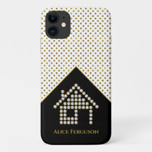 Luxus Diamond Zuhause  Goldpolka-Punkte Case-Mate iPhone Hülle