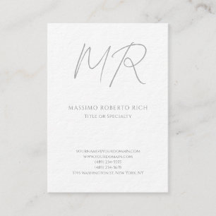 Luxus Dick Modern Monogramm Einfach Minimalistisch Visitenkarte