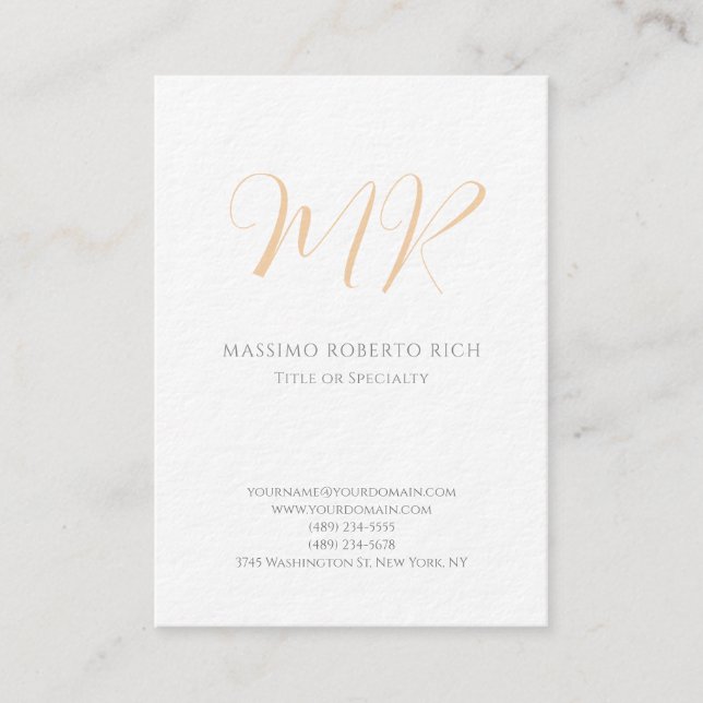 Luxus Dick Modern Monogramm Einfach Minimalistisch Visitenkarte (Vorderseite)
