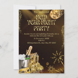 Luxus-Digital-Neujahrsnacht-Feier Einladung